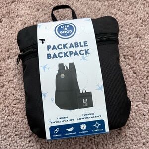 Life Is Good Black Packable Backpack